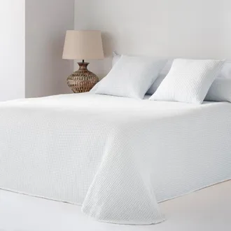 COTTON ARTEAN Colcha primavera verano jacquard algodón blanco 300x270 cama de 200