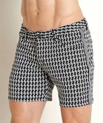 Steele Mens 1977 Stretch Knit Short In Black/white