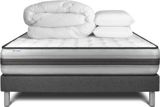 VITALIT Pack Colch&oacute;n Gris Muelles Y Viscoel&aacute;stica 180 X 200