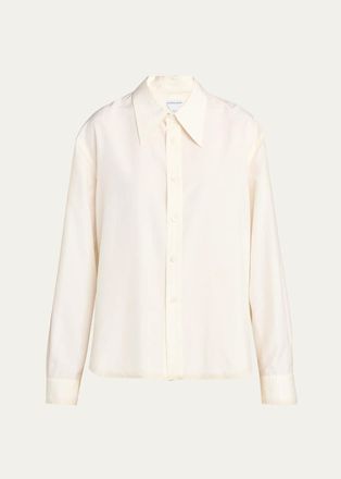 Bottega Veneta Silk Taffeta Button-Down Shirt
