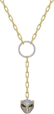 Rachel Glauber 14K Plated Cz Cat Necklace