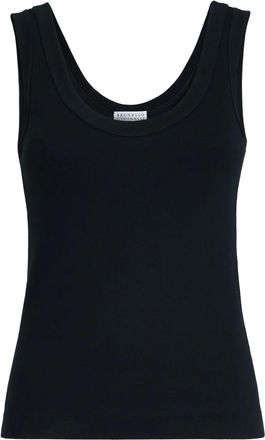 Brunello Cucinelli Top Monili a coste - Nero