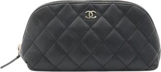 Chanel Pre-owned Caviar Skin Pouch - Dames - Vintage Tassen - Zwart - ONE Size - Leer - Vintage