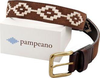 Pampeano Confianza Suede Belt in Tan/cream at Nordstrom, Size 34