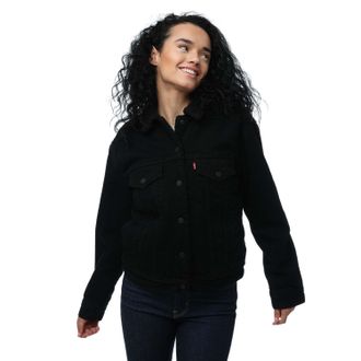 Levi's Dames Levis Ex-Boyfriend Sherpa Trucker Jacket in Zwart