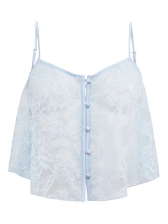 Fleur du Mal Jasmine tank top - women - Silk/Polyamide/Elastane - M - Blue