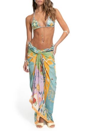 Agua Bendita Marine Solstice Tassel Cover-Up Pareo in Blue at Nordstrom