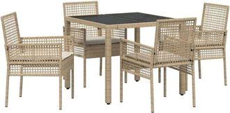 vidaXL Conjunto De Comedor De Jard&iacute;n 5 Pcs Beige Polirat&aacute;n Vidaxl