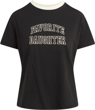 Favorite Daughter The Collegiate Classic Graphic T-Shirt in Black/Ivory at Nordstrom, Size X-Large