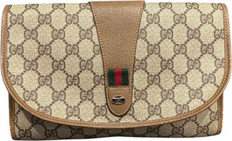 Gucci Beige Pvc Leather Clutch Bag (Pre-Owned)