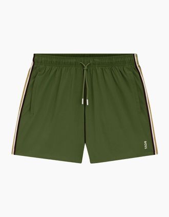 HUGO BOSS Mens Boss Black ICONIC SWIM SHORTS OPEN GREEN - Size: 32/34