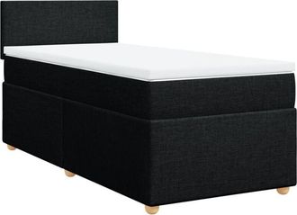 vidaXL Cama Box Spring Con Colch&oacute;n Tela Negro 90x200 Cm Vidaxl