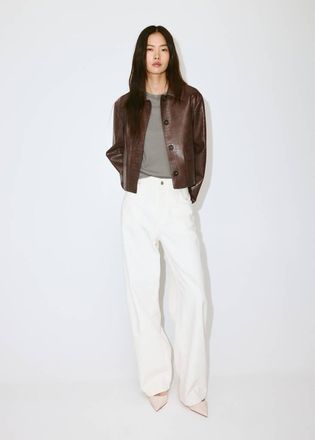 Mango Giacca effetto pelle cocco marrone medio - Donna - XXS - MANGO