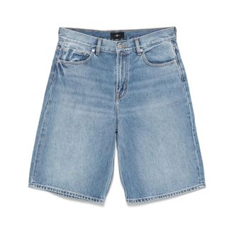 7 For All Mankind Denim Shorts, male, Blue, Size: W33 Stylish Denim Shorts
