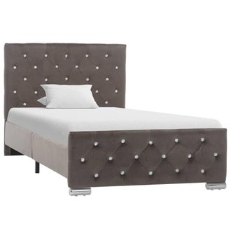 vidaXL Estructura De Cama Sin Colch&oacute;n Terciopelo Gris 90x200 Cm Vidaxl