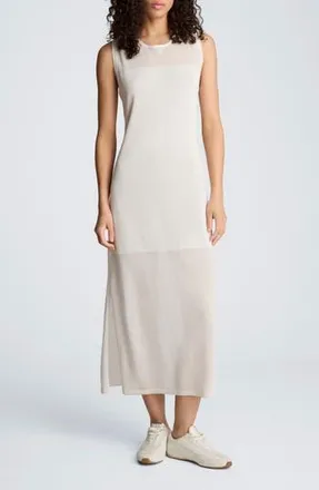 Kenneth Cole Semisheer Sleeveless Knit Dress in Pure White at Nordstrom Rack, Size X-Large