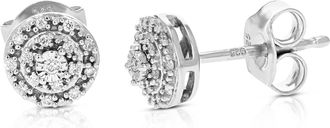 Vir Jewels 1/10 cttw Lab Grown Diamond Composite Earrings in Sterling Silver With Push Backs For Women