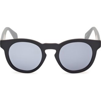 adidas Round Sunglasses in Matte Black/Smoke Mirror at Nordstrom Rack
