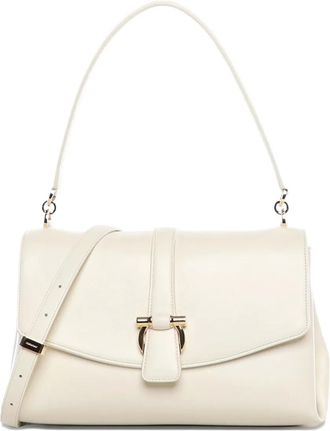 Ferragamo Borsa a spalla con fibbia logo - Bianco