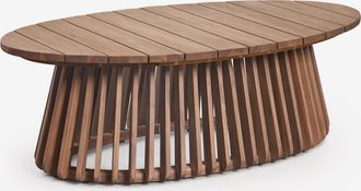Sklum Mesa De Centro Para Jard&iacute;n Ovalada 120x65 Cm En Madera De Acacia Mura Sklum