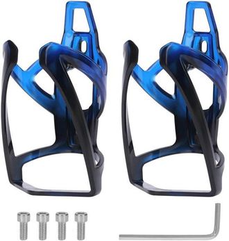 No Brand Juego De 2 Portabotellas - Portabotellas Ligero Para Bicicleta - Azul - Para Botellas De Agua De Hasta 7 Cm - Ideal Para Ciclismo - Juego Para Llevar 