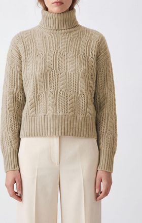 Agnona Long-Sleeved Turtleneck Jumper in Cashmere and Silk Blend