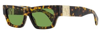 Palm Angels Unisex Magnolia Rectangular Sunglasses PERI10J 6055 Havana/Green 53mm