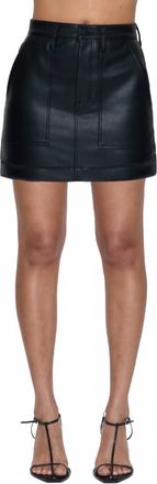 Pistola Denim Skye Utility High Rise Mini Skirt In Slate Black