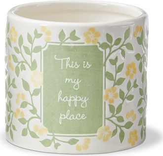 Tag This Is My Happy Place Earthenware Garden Planter Multi 4.6x4.6x4.3 in in Green at Nordstrom