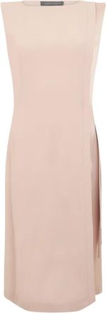 Alberta Ferretti Jurk tot op de knie met zijdetail - Dames - Casual kleedjes - Roze - S - Leer - Kleedjes