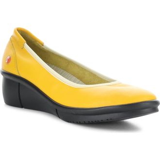 Softinos Rem Platform Wedge Pump in Yellow at Nordstrom, Size 10-10.5Us