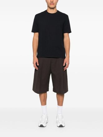 Emporio Armani Textured Cotton T-Shirt - Black