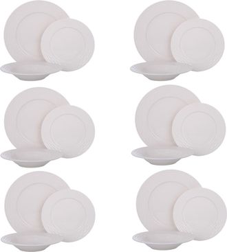 KASANOVA Servizio 18 pezzi tavola porcellana Lobelia bianco