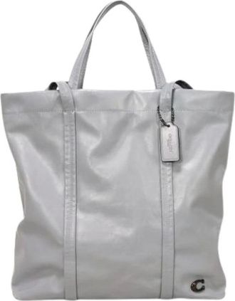 Coach Pre-owned Tote Bags, female, Gray, Size: ONE SIZE Pre-owned Leather Tote Bag