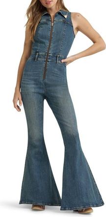 Wrangler x Lainey Wilson Sleeveless Flare Denim Jumpsuit at Nordstrom, Size X-Large