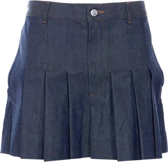 A.P.C. Plissirok - Dames - Spijkerrokken - Blauw - M - Katoen - Rokken
