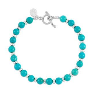 Dower & Hall Mens Green Turquoise & Halo Bead Bracelet