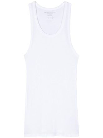 Majestic Filatures semi-sheer fine ribbed tank top - White