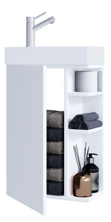 ebuy24 Ebuy24 - Set Vcm De 2 Piezas Lavadero Para Invitados Wc Ba&ntilde;o De Invitados Lavabo Muebles De Ba&ntilde;o Set De Ba&ntilde;o - Lumia (blanco)