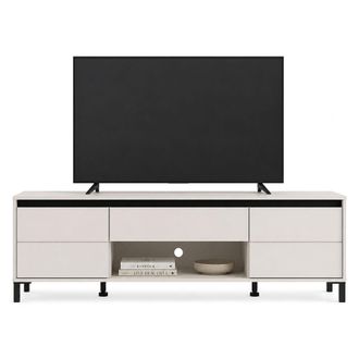 Dmora Dmora Mueble Para Tv Celico, Un Caj&oacute;n, Un Estante, 2 Puertas, 183x40x52h Cm Color Blanco Crema