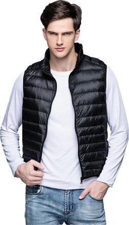 Generic Man Duck Down Vest Jackets Sleeveless Outerwear Coat black 3XL