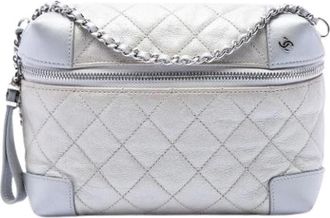 Chanel Pre-owned Vintage Crossbody Bag - Dames - Vintage Schoudertas - Grijs - ONE Size - Leer - Vintage