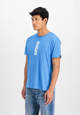 Alpha Industries T-Shirt ALPHA INDUSTRIES Alpha Puff Print T-Shirt, Herren, Gr. XXL, blau (mediteranian blau), Obermaterial: 100% Baumwolle, Shirts T-Shirt
