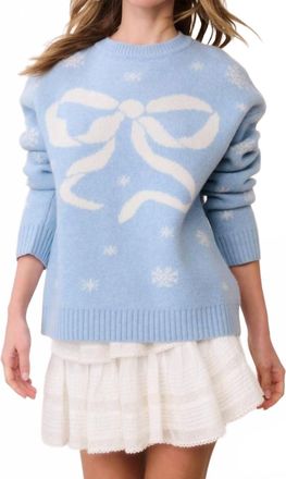 LoveShackFancy Francie Wool Jacquard Pullover Sweater In Snowflake Blue