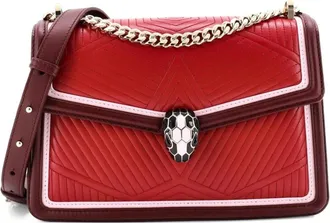 Bulgari Serpenti Forever Shoulder Bag Quilted Leather Small crossbody bag - women - Calf Leather - One Size - Red