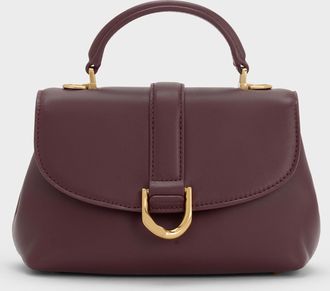 Charles & Keith Gabine Leather Top Handle Bag