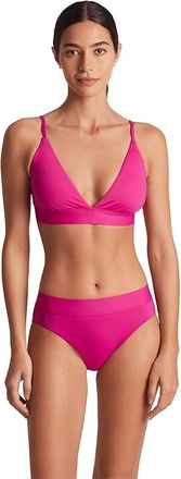 Lauren Ralph Lauren Beach Club Solids Triangle V-Neck Bikini Top Womens Swimwear Freesia : 16, Polyester