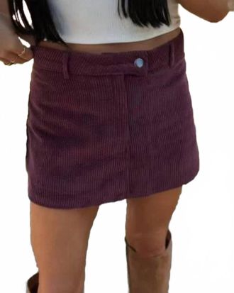 Double Zero Camellia Cherry Skirt In Burgundy