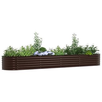 Berkfield Home Garden Raised Bed in Brown, 400x80x44 cm, Made of Galvanised Steel in Brown | Size: 400 x 80 x 44 cm