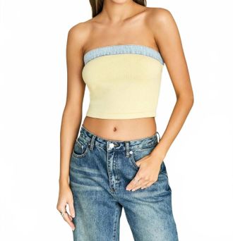 SER.O.YA Kiki Tube Top In Butter/coastline